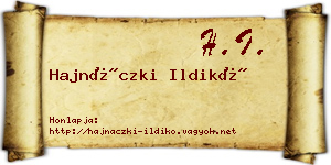 Hajnáczki Ildikó névjegykártya