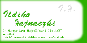 ildiko hajnaczki business card